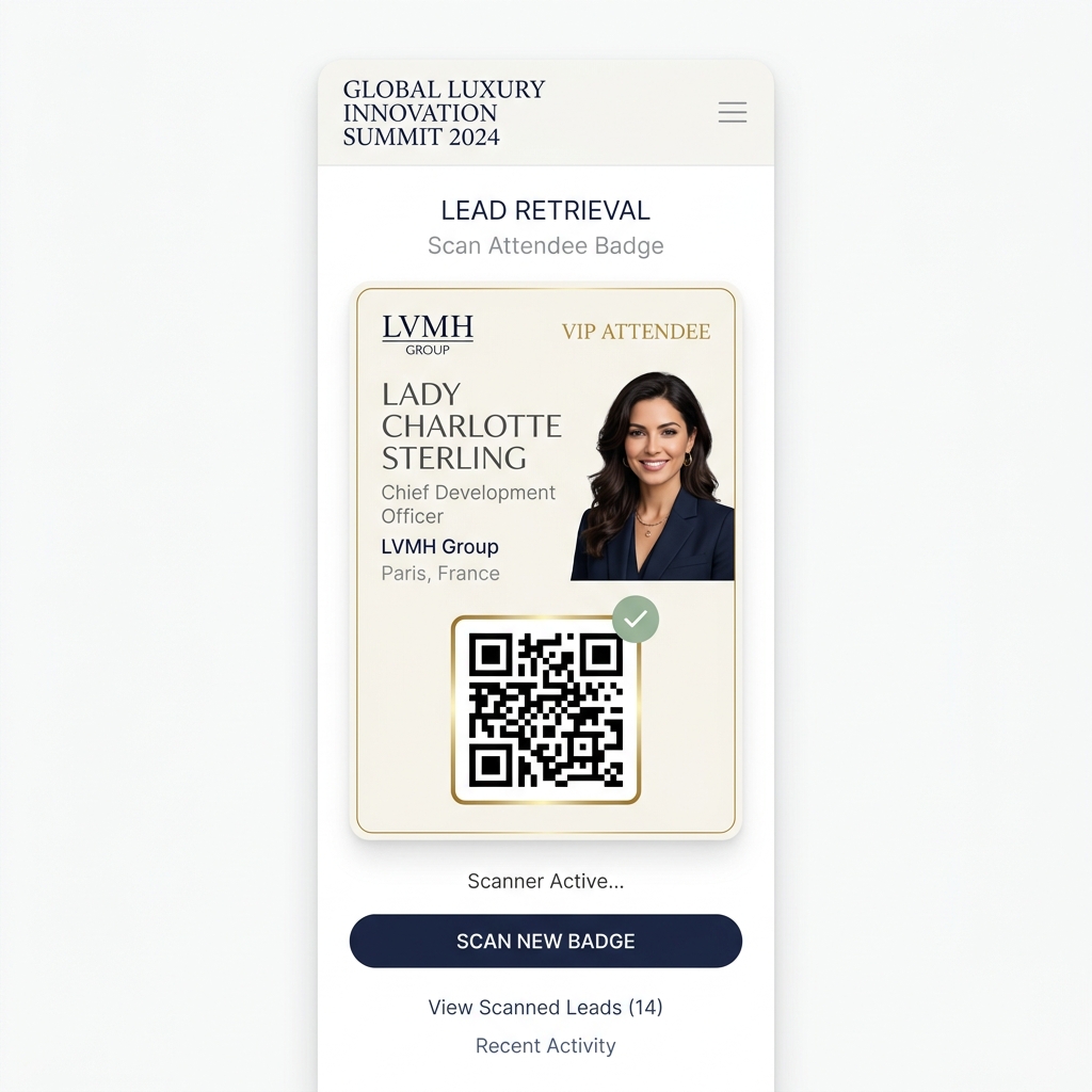 Mobile Concierge Lead Retrieval Scanner Interface