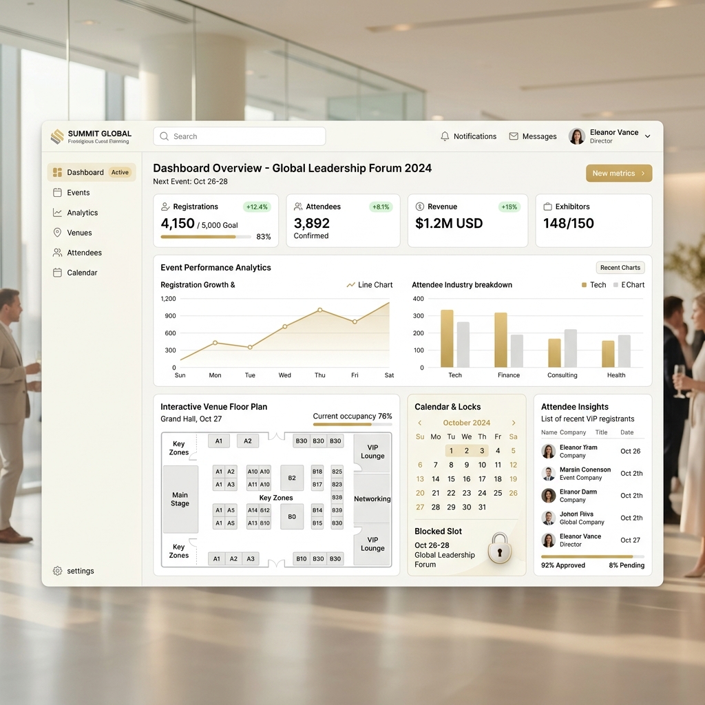 FluxExpo Organizer Dashboard Overview